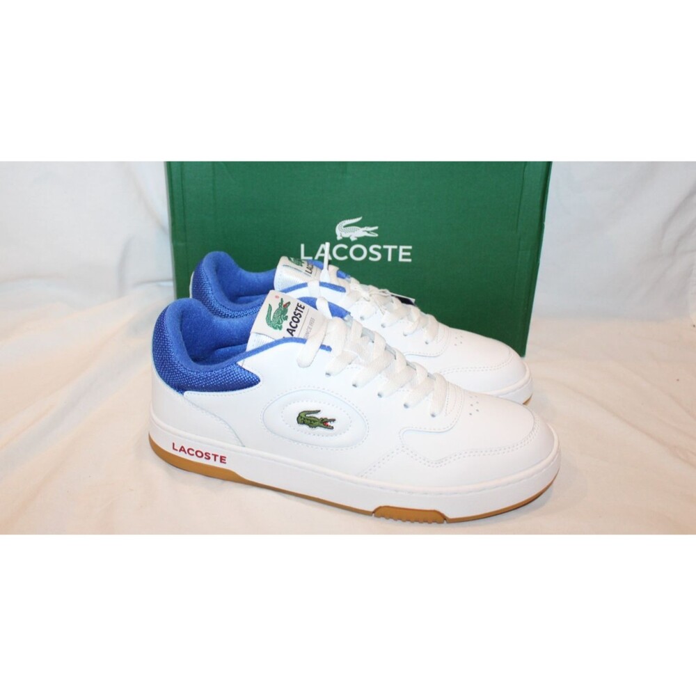 Lacoste Lineset SMA Leather Men White/Royal Blue Lifestyle Sneakers EU 40.5 US 8